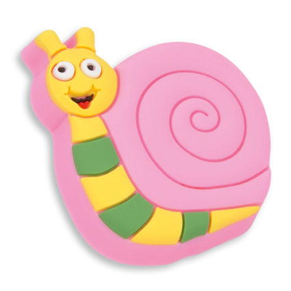 Knott til barnerommet i mykt kunststoff. Figur: snegle i rosa, gul og grønn farge.
